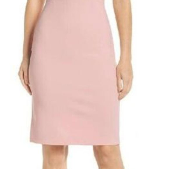 Eliza J Off The Shoulder Sequin Foldover Sheath Blush Pink Size 4 - Picture 4 of 4